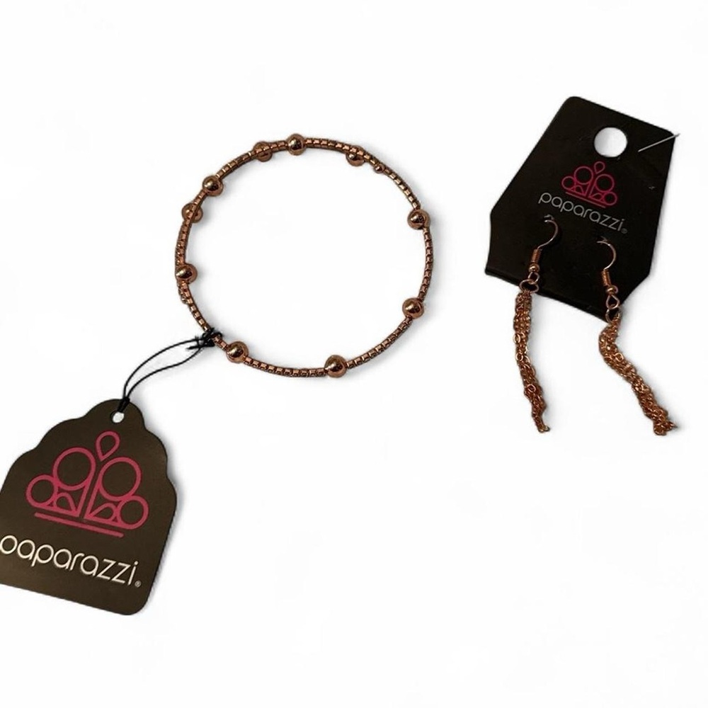 Paparazzi Copper Bracelet and Earring Set